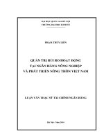 (LUẬN văn THẠC sĩ) quản trị rủi ro hoạt động tại ngân hàng nông nghiệp và phát triển nông thôn việt nam​ 