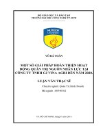 (LUẬN văn THẠC sĩ) một số giải pháp hoàn thiện hoạt động quản trị nguồn nhân lực tại công ty tnhh cj vina agri đến năm 2020​ 