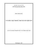 (LUẬN văn THẠC sĩ) văn hóa việt trong thơ nguyễn khuyến 