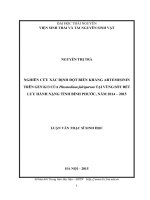 (LUẬN văn THẠC sĩ) nghiên cứu xác định đột biến kháng artemisinin trên gen k13 của plasmodium falciparum tại vùng sốt rét lưu hành nặng tỉnh bình phƣớc, năm 2014   2015​ 