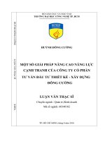 (LUẬN văn THẠC sĩ) một số giải pháp nâng cao năng lực cạnh tranh của công ty cổ phần tư vấn đầu tư thiết kế xây dựng đông cường 