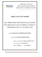 (LUẬN văn THẠC sĩ) quy trình kiểm toán khoản mục nợ phải thu trong báo cáo tài chính tại công ty TNHH kiểm toán tư vấn rồng việt​ 