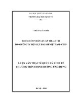 (LUẬN văn THẠC sĩ) tạo nguồn nhân lực kỹ thuật tại tổng công ty điện lực dầu khí việt nam   ctcp​ 