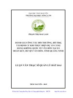 (LUẬN văn THẠC sĩ) đánh giá công tác bồi thường, hỗ trợ, tái định cư khi thực hiện dự án cảng hàng không quốc tế vân đồn tại xã đoàn kết, huyện vân đồn, tỉnh quảng ninh​ 