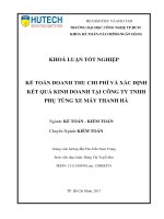 (LUẬN văn THẠC sĩ) kế toán doanh thu chi phí và xác định kết quả kinh doanh tại công ty TNHH phụ tùng xe máy thanh hà​ 