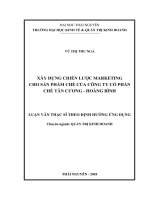 (LUẬN văn THẠC sĩ) xây dựng chiến lược marketing cho sản phẩm chè của công ty cổ phần chè tân cương hoàng bình 