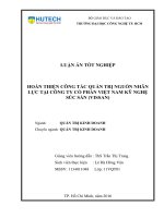 (LUẬN văn THẠC sĩ) hoàn thiện công tác quản trị nguồn nhân lực tại công ty cổ phần việt nam kỹ nghệ súc sản (vissan)​ 