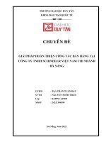 GIẢI PHÁP HOÀN THIỆN CÔNG tác bán HÀNG tại CÔNG TY TNHH SCHINDLER VIỆT NAM CHI NHÁNH đà NẴNG (2) 
