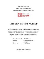HOÀN THIỆN QUY TRÌNH TUYỂN DỤNG NHÂN sự tại CÔNG TY cổ PHẦN bất ĐỘNG sản TUẤN 123 MIỀN TRUNG 