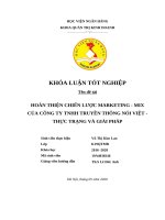 280 hoàn thiện chiến lược marketing   mix của công ty TNHH truyền thông nối việt   thực trạng và giải pháp,khoá luận tốt nghiệp