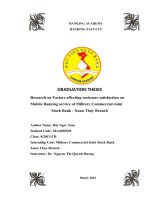 861 research on factors affecting customer satisfaction on mobile banking service of military commercial joint stock bank – xuan thuy branch