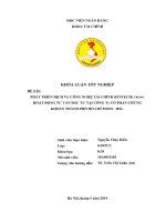 Phát triển dịch vụ công nghệ tài chính (fintech) trong hoạt động tư vấn đầu tư tại công ty cổ phần chứng khoán thành phố hồ chí minh   HSC,Khoá luận tốt nghiệp