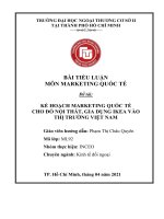 Kế hoạch marketing quốc tế cho đồ nội thất, gia dụng ikea vào thị trường việt nam 