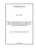 (LUẬN văn THẠC sĩ) tổ chức hoạt động kiểm tra đánh giá môn ngữ văn hướng vào phát triển năng lực cho học sinh trường trung học phổ thông phạm hồng thái, quận ba đình, thành phố hà nội​ 