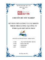 KẾ TOÁN TIỀN LƯƠNG và các KHOẢN TRÍCH THEO LƯƠNG tại CÔNG TY kế TOÁN TIỀN LƯƠNG và các KHOẢN TRÍCH THEO LƯƠNG tại CÔNG TY 