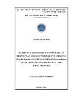 (Luận án tiến sĩ) Nghiên cứu một số đặc điểm sinh học và thành phần hóa học tinh dầu của chi Gừng (Zingiber Boehm.) và chi Ngải tiên (Hedychium Koen.) thuộc họ Gừng (Zingiberaceae Lindl.) ở Bắc Trung Bộ