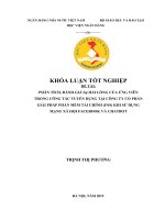 Phân tích, đánh giá sự hài lòng của ứng viên trong công tác tuyển dụng tại công ty cổ phần giải pháp phần mềm tài chính (FSS) khi sử dụng mạng xã hội facebook và chatbot,khoá luận tốt nghiệp