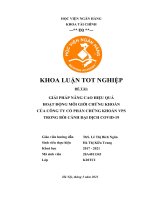 183 giải pháp nâng cao hiệu quả hoạt động môi giới chứng khoán của công ty cổ phần chứng khoán VPS trong bối cảnh đại dịch covid 19