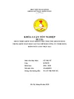 527 hoàn thiện kiểm toán khoản mục phải thu khách hàng trong kiểm toán báo cáo tài chính do công ty TNHH hãng kiểm toán AASC thực hiện,khoá luận tốt nghiệp