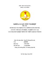 127 đánh giá tác động của chính sách chi trả cổ tức tới giá cổ phiếu nghiên cứu tại các doanh nghiệp niêm yết trên SGDCK TP HCM,Khoá luận tốt nghiệp