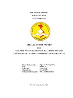 186 giải pháp nâng cao hiệu quả hoạt động môi giới chứng khoán tại công ty cổ phần chứng khoán VPS,Khoá luận tốt nghiệp