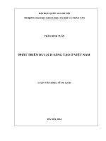 PHÁT TRIỂN DU LỊCH SÁNG TẠO Ở VIỆT NAM