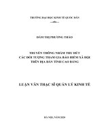 Luận văn thạc sỹ - Truyền thông nhằm thu hút các đối tượng tham gia bảo hiểm xã hội trên địa bàn tỉnh Cao Bằng