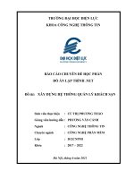 BÁO cáo CHUYÊN đề học PHẦN đồ án lập TRÌNH  NET đề tài xây DỰNG hệ THỐNG QUẢN lý KHÁCH sạn 