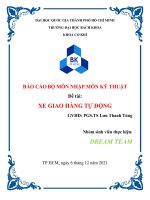 BÁO cáo bộ môn NHẬP môn kỹ THUẬT đề tài XE GIAO HÀNG tự ĐỘNG 