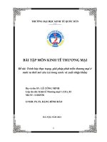 BÀI tập môn KINH tế THƯƠNG mại đề tài trình bày thực trạng, giải pháp phát triển thương mại ở nước ta thời mở cửa (cả trong nước và xuất nhập khẩu) 
