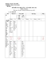 Đề thi học kì 2 môn Toán lớp 6 năm 2020-2021 có đáp án - Trường THCS Tân Long