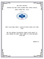TIỂU LUẬN  LỊCH sử ĐẢNG CỘNG sản VIỆT NAM đề tài ĐƯỜNG lối KHÁNG CHIẾN TOÀN QUỐC và QUÁ TRÌNH tổ CHỨC THỰC HIỆN từ năm 1946 đến năm 1954 
