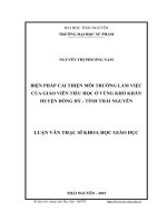 (LUẬN văn THẠC sĩ) biện pháp cải thiện môi trường làm việc của giáo viên tiểu học ở vùng khó khăn huyện đồng hỷ   tỉnh thái nguyên​ 