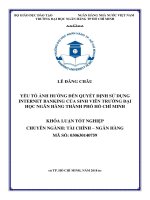 (LUẬN văn THẠC sĩ) các yếu tố ảnh hưởng đến quyết định sử dụng internet banking của sinh viên trường đại học ngân hàng thành phố hồ chí minh 
