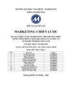 Chiến lược marketing cho thương hiệunước uống đóng chai aquafina của công ty suntory pepsico việt nam 