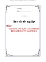 BÁO CÁO TỐT NGHIỆP Đề tài:  XÂY DỰNG ỨNG DỤNG CLIENT CHO HỆ THỐNG THÔNG TIN GIAO THÔNG