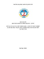 Lí luận của chủ nghĩa marx – lenin về thất nghiệp  liên hệ thực trạng thất nghiệp ở độ tuổi thanh niên tại việt nam 