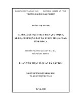 (LUẬN văn THẠC sĩ) đánh giá kết quả thực hiện quy hoạch, kế hoạch sử dụng đất tại huyện thuận châu, tỉnh sơn la 