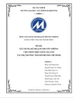 Xây dựng kế hoạch truyền thông cho nhãn hiệu kem celano tại thị trường thành phố hồ chí minh 