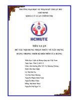 TIỂU LUẬN đề tài nội DUNG NHẬN THỨC về xây DỰNG ĐẢNG TRONG THỜI kì đổi mới của ĐẢNG 