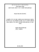 Nghiên cứu cơ chế chính sách nhằm huy động nguồn lực tài chính từ khu vực tư nhân trong hoạt động ứng phó với biến đổi khí hậu ở việt nam TT 