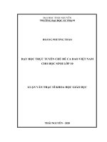 (LUẬN văn THẠC sĩ) dạy học trực tuyến chủ đề ca dao việt nam cho học sinh lớp 10 