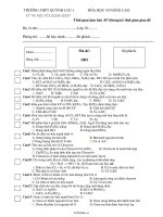 Đề thi học kì 2 hóa học 10 nâng cao