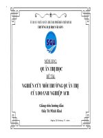 NGHIÊN cứu môi TRƯỜNG QUẢN TRỊ của DOANH NGHIỆP NGÂN HÀNG THƯƠNG mại cổ PHẦN á CHÂU ACB 