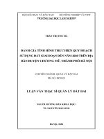 (LUẬN văn THẠC sĩ) đánh giá tình hình thực hiện quy hoạch sử dụng đất giai đoạn đến năm 2020 trên địa bàn huyện chương mỹ, thành phố hà nội​ 