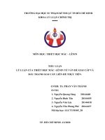 TIỂU LUẬN lý LUẬN của TRIẾT học mác  LÊNIN về vấn đề GIAI cấp và đấu TRANH GIAI cấp  LIÊN hề THỰC TIỄN  