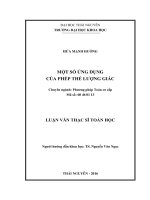 (LUẬN văn THẠC sĩ) một số ứng dụng của phép thế lượng giác 