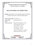 Ảnh hưởng của covid đến kinh tế thế giới,kinh tế việt nam và số thu trong ngân sách nhà nước 