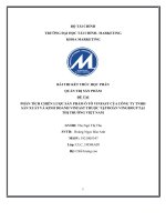 Phân tích chiến lược sản phẩm ô tô vinfast của công ty tnhh sản xuất và kinh doanh vinfast thuộc tập đoàn vingroup tại thị trường việt nam 