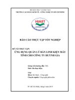 ỨNG DỤNG QUẢN lý bán LINH KIỆN máy TÍNH CHO CÔNG TY HUỲNH GIA